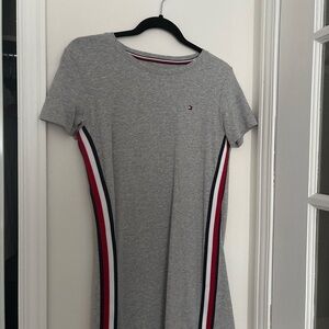 Tommy Hilfiger Gray Dress with Red and White Stripes